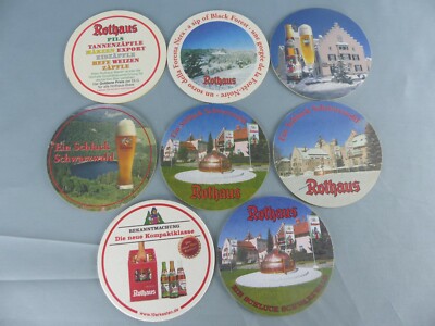 Lot of 8 different SOUS BOCK ROTHAUS beer mats bierviltje Bierdeckel E22