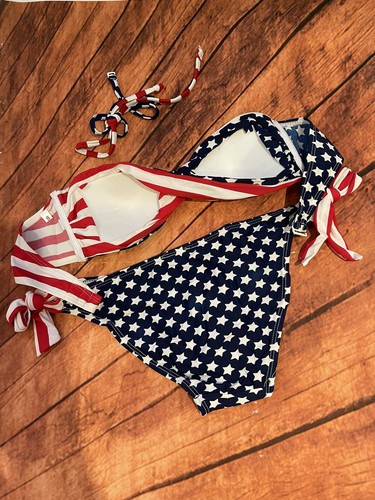American Flag Print Swimwear Size M - Picture 7 of 10