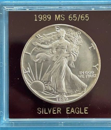 1989 United States American Silver Eagle Dollar 1oz Fine Silver