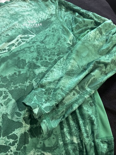 Men’s Size 3XL Long Sleeved Fishing Shirt By Real Tree Fishing Green - Picture 3 of 9