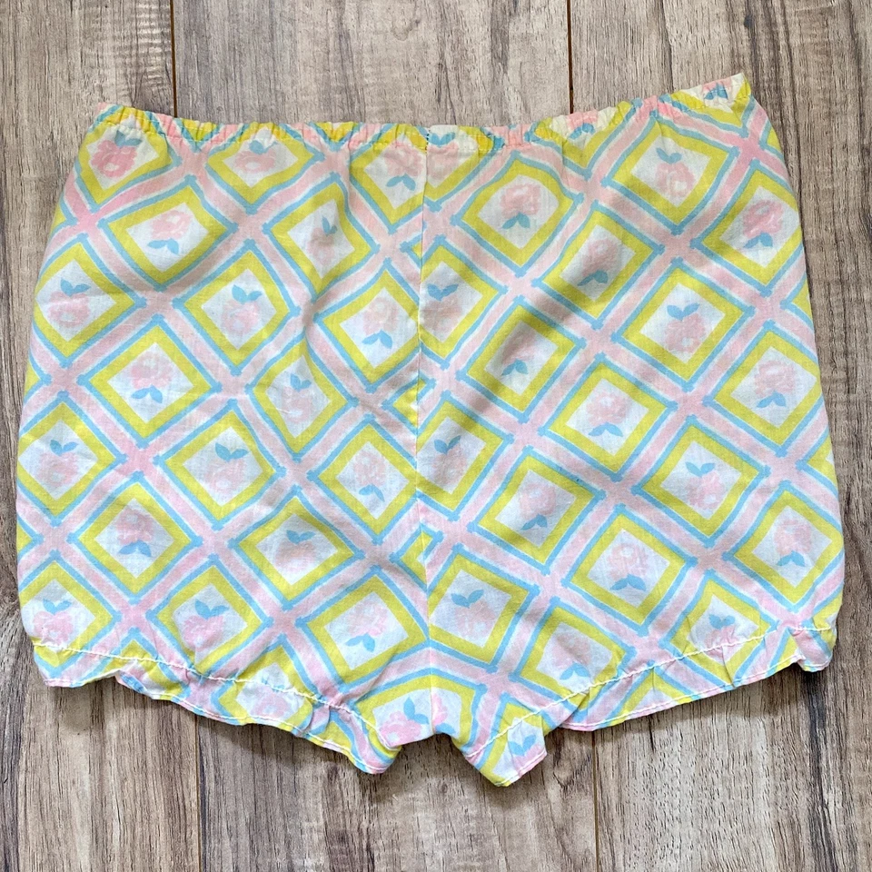 De Colección Años 60 Neón Floral Bloomer Pantalones Cortos Años 60 Boho Hippie Lindo Cottage Cintura 26-30 Foto 4 de 4