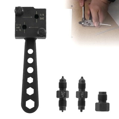 3/16'' & 1/4'' Double Flaring Tool Kit - Heavy Duty Brake Line Flarer for Auto/...