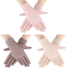 3 Pairs UV Driving Gloves Sun Protection Summer Sunblock Gloves for Women Drivin