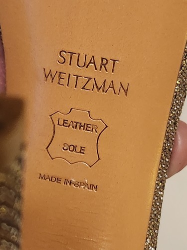 Beaux talons nudistes métalliques Stuart Weitzman - Photo 7/10