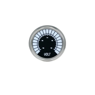 Intellitronix White LED Voltmeter Gauge - Black Faceplate / Chrome Bezel