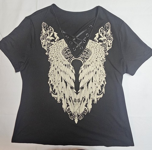 Shein Curve Dreamcatcher Shirt Size 1x Black - Picture 1 of 8