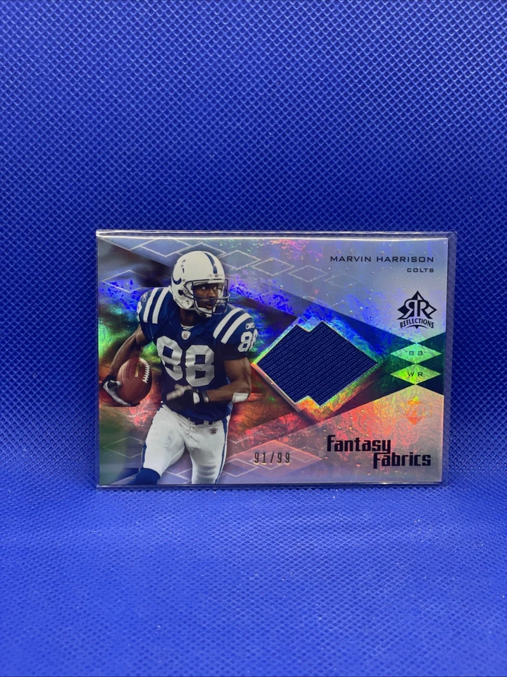 Telas de fantasía Reflections 2004 #FF-MH RARO juego de Marvin Harrison usado 91/99! Foto 3 de 4