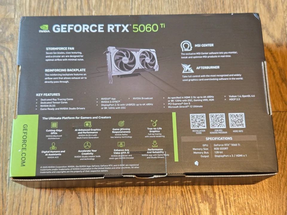 MSI GeForce RTX 5060 Ti 8GB DDR7 Ventus 2X OC Plus - Image 2 of 4