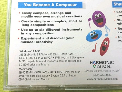 Music Doodle Pad (PC, CD-ROM, 1997, Harmonic Vision) WIN95/MAC - Picture 4 of 10