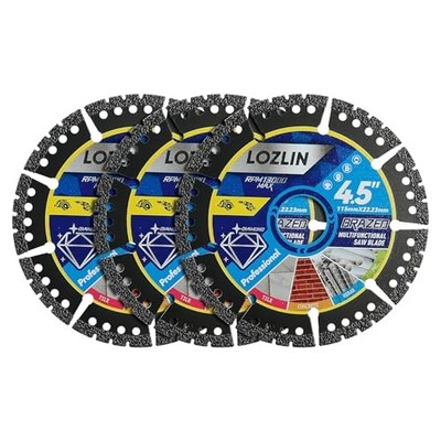 3-Pack 4.5' Diamond Saw Blades Angle Grinder Discs Multi-Purpose