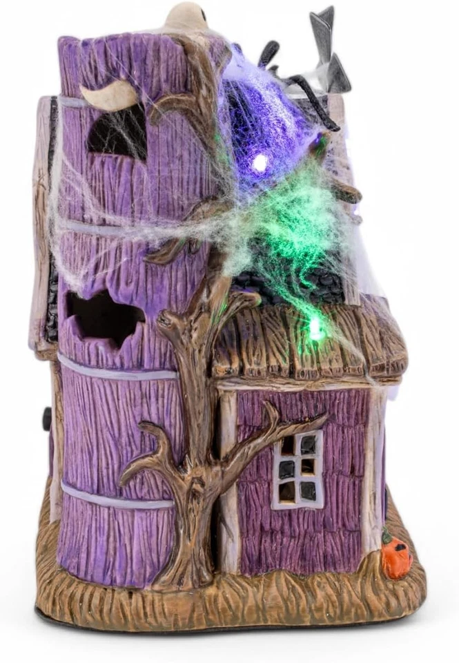 Фарфоровая деревня для Хэллоуина со светодиодной подсветкой и музыкой The Webbed Barn - Изображение 2 из 4
