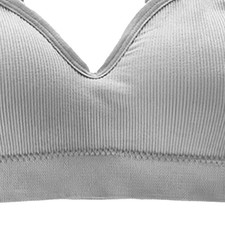 HOT (Grey)Wireless Bra Pure Color Delicate Strong Support Seamless Sports Vest