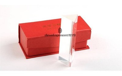 Optical Glass Triple Triangular Prism Physics Teaching Light   10cm #nm
