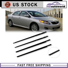 For 2009-2012 Toyota For Corolla Weatherstrip Window Moulding Trim Seal Belt 4pc