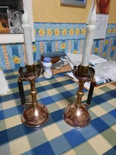  CHRISTOPHER DRESSER ARTS & CRAFTS CANDLESTICKS C1890 Brass and Copper