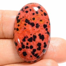 Red Dalmatian Jasper Oval Shape Cabochon Loose Gemstone 32 Ct. 30X18X6 mm A-3264