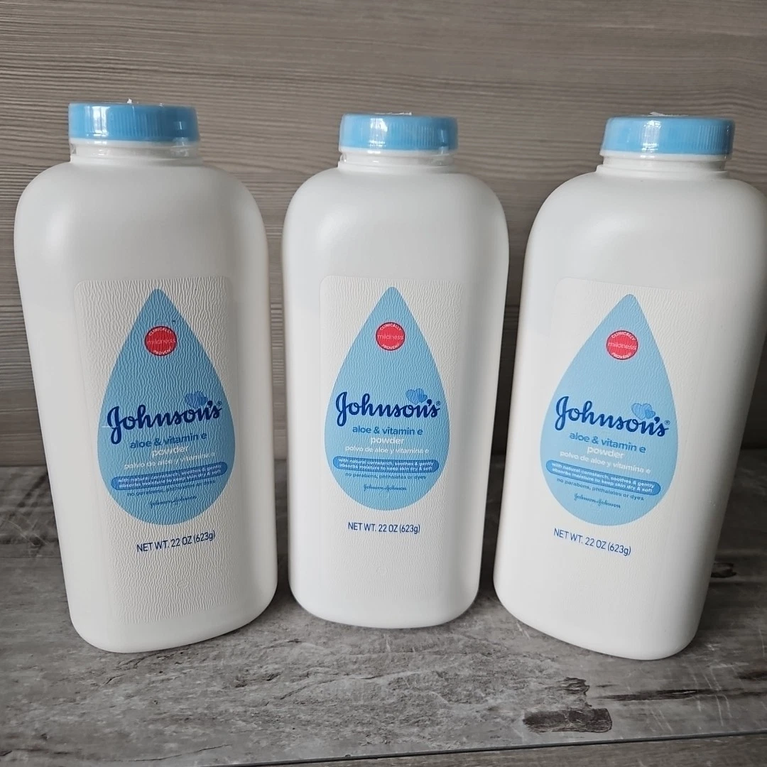 Johnson's Baby Pure Cornstarch Powder - Aloe Vera & Vitamin E - 22 Oz Lot Of -3