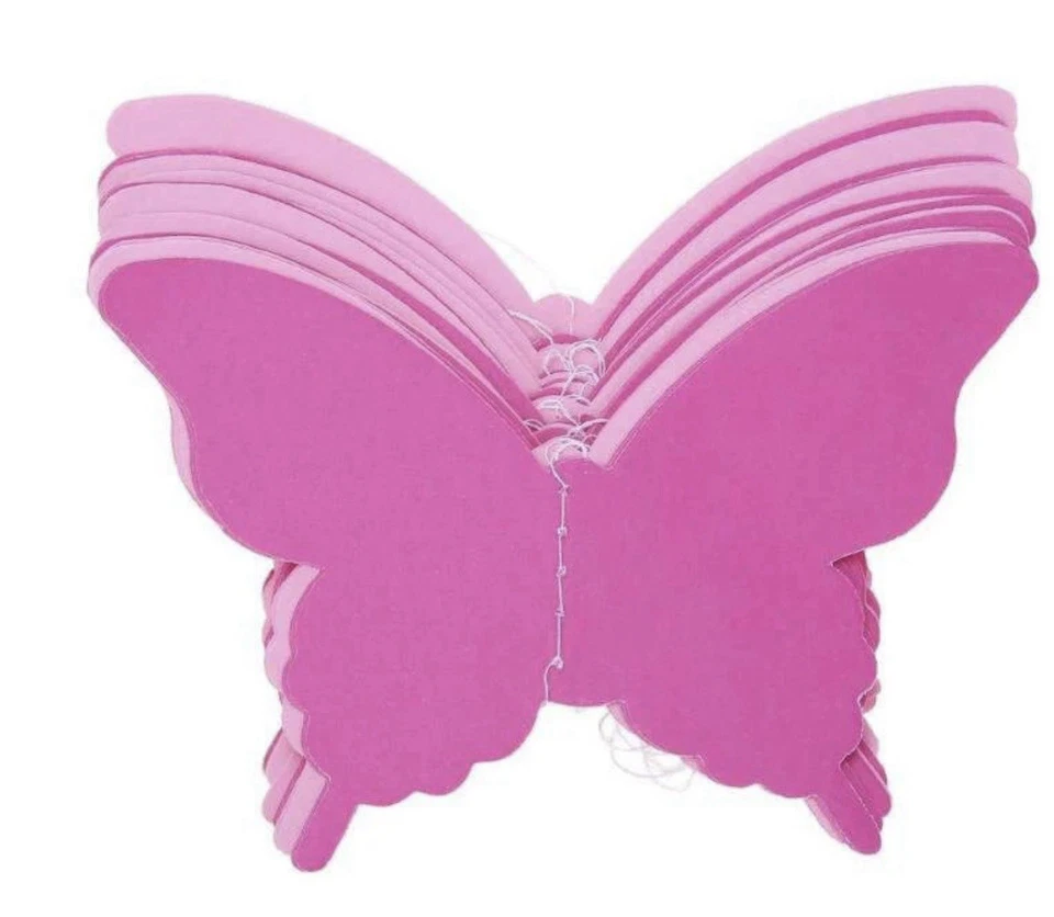 Pack de 4 Guirnalda Colgante Mariposa Decoración Fiesta, Papel 3D Rosa A0171 Foto 3 de 4