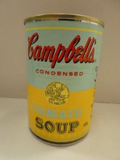 VINTAGE CAMPBELLS SOUP TIN CAN PAPER LABEL SIGN LIMITED EDITION 50 Y ANDY WARHOL