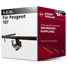 Anhängerkupplung abnehmbar für Peugeot 107 09.2005-jetzt neu