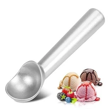 Ice Cream Scoop,7 inches Nonstick Anti-Freeze One Piece Aluminum Scooper Silver