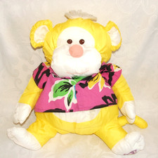 Fisher Price Yellow Monkey Wild Things Hawaiian Shirt Puffalump Plush Stuffed