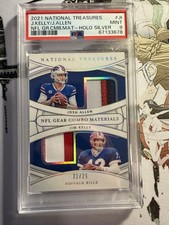 2021 National Treasures Buffalo Bills Josh Allen/Kim Kelly Gear Combo PSA 9 /25