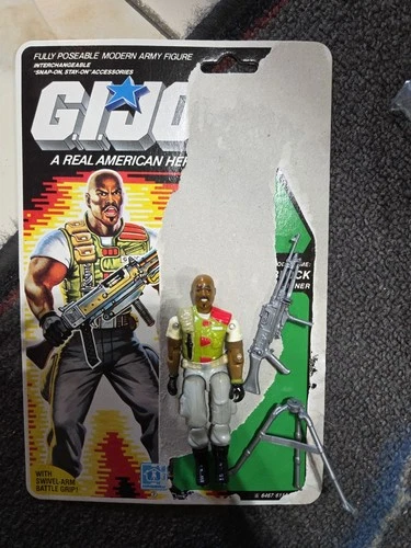 Roadblock 1986 w full cardback vintage original GI Joe ARAH Cobra