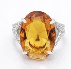 LAB CREATED 8.50 Cts YELLOW TOPAZ & GENUINE DIAMOND RING .925 Sterling Silver — photo 2