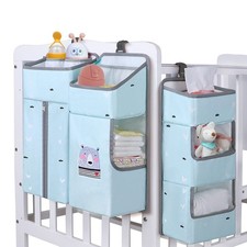 TOCKONIMN Hanging Diaper Caddy Organizer for Crib, 3-in-1, Baby Diaper Stacker