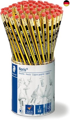 STAEDTLER Bleistifte mit Radiergummi Noris, HB, sechskantformat, hohe