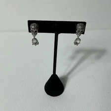 Alexander McQueen Silver Skull and Crystal Earrings