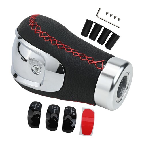 Gear Shift Knob in Black PU Leather for 5 6 Speed Cars with Adapter Set - Picture 10 of 12