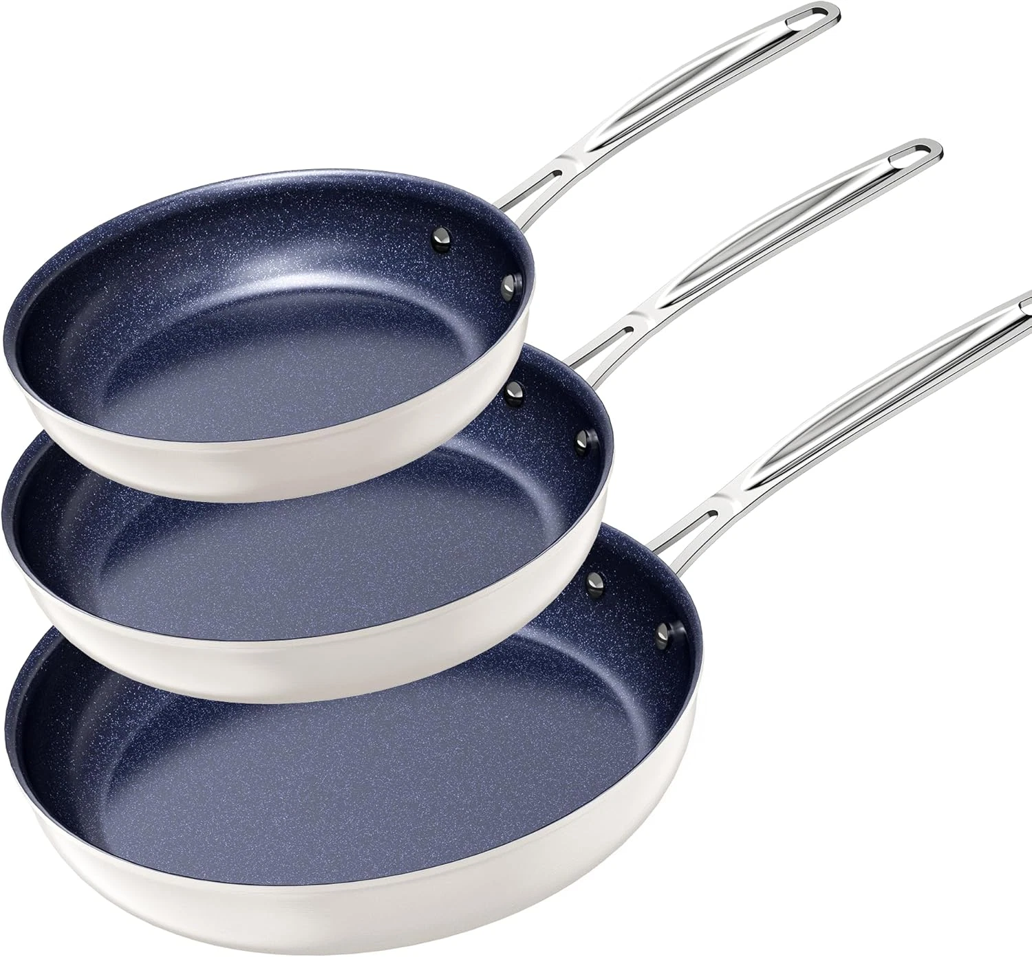 3-Piece Ultra Non-Stick Fry Pan Set, Induction-Ready with Stay-Cool Handles