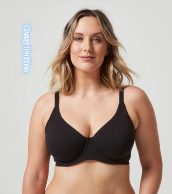 Z-B2-1/2 ''Target'' Fuller Figure Cotton Soft Cup Underwired Bra Black