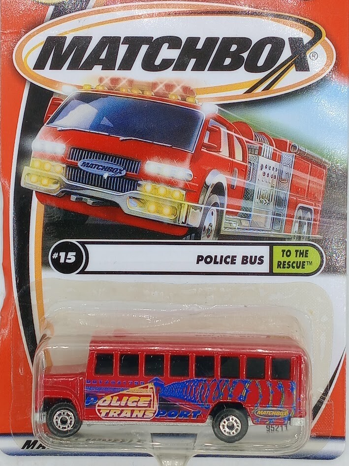 2001 New MOC Matchbox Police Bus To the Rescue #15 of 75 New On Card B157