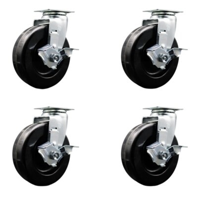 Tool Box Caster Wheel Set   6 Inch Phenolic Swivel Casters   SCC
