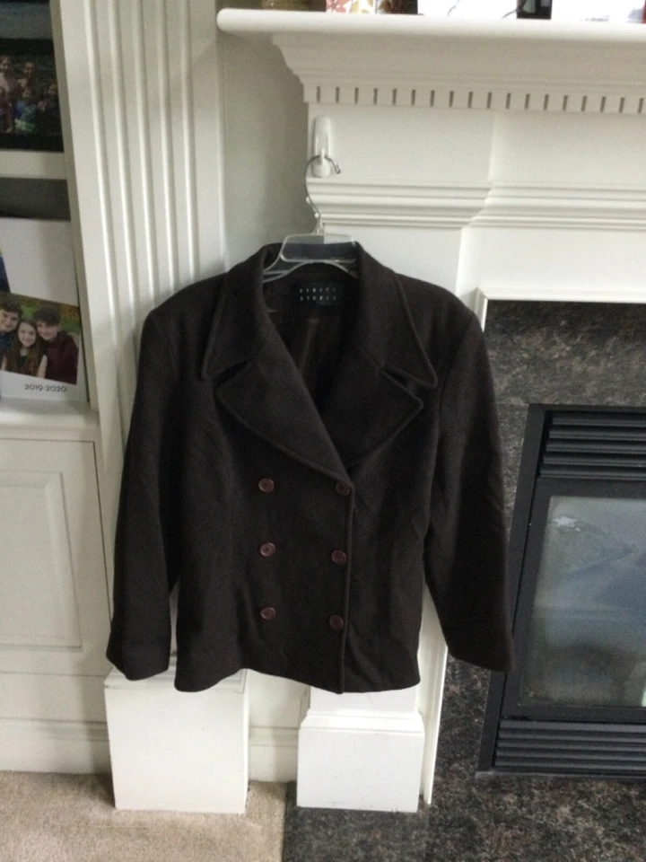 CHAQUETA MUJER GRANDE FINITY STUDIOS MEZCLA LANA CACHEMIR DOBLE BOTONADURA MARRÓN Foto 3 de 4