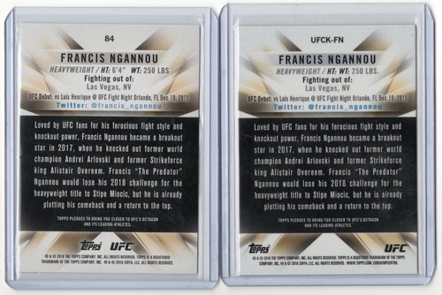 Francis Ngannou Silver + Base Insert 2018 Topps Chrome UFC Knockout #UFCK-FN SP - Picture 2 of 2