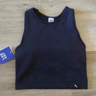 NWT JoyLab Women's Cropped Fit Padded Tank Top Black Size M