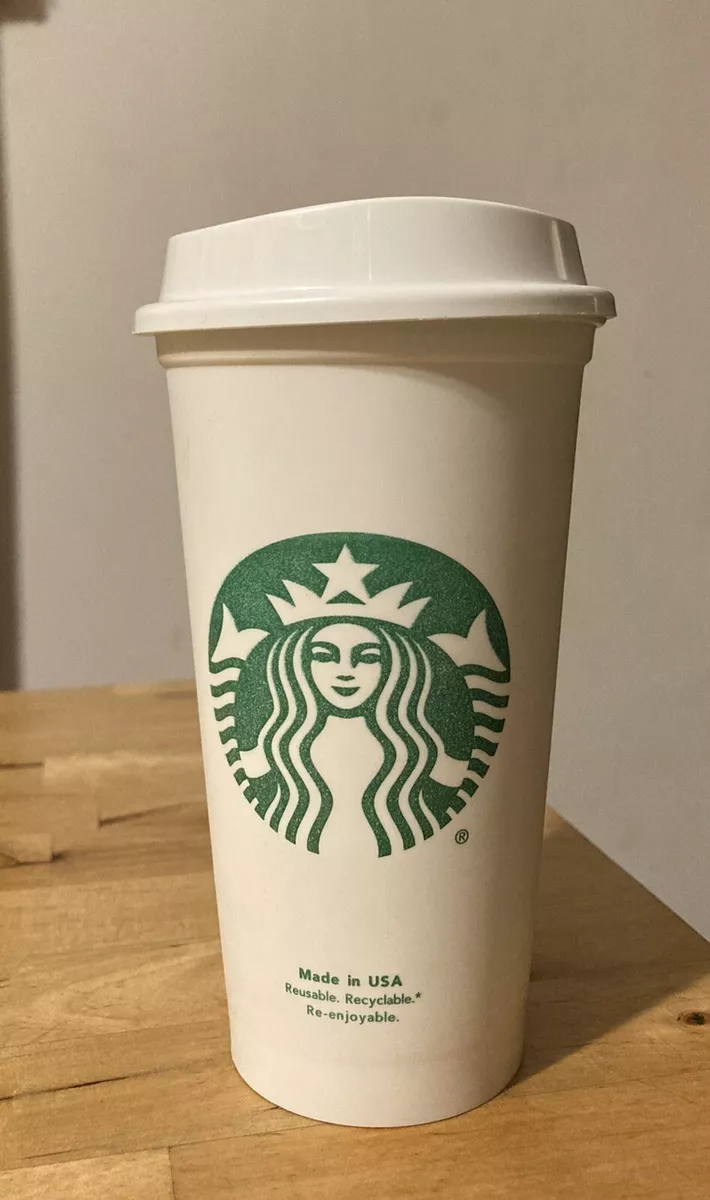 STARBUCKS Grande 16 Oz Reusable Plastic Coffee/Tea Cup With Lid