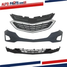 Front Bumper Assembly+Front Upper Grille For 2018-2019 Chevy Equinox Plastic