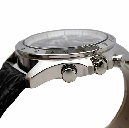 Seiko Spirit SBTR021 Black Dial Leather Band Chronograph Men's Watch - Picture 6 of 9