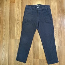 Old Navy Pixie Mid Rise Straight Leg Cropped Pants Womans Size 8 Gray