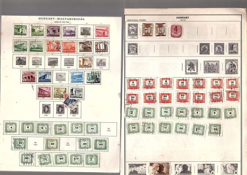 Selos da Hungria 1800 a 1960 mh usados páginas de álbuns OVERPRINT 1700+ selos (MB28 - Imagem 3 de 4