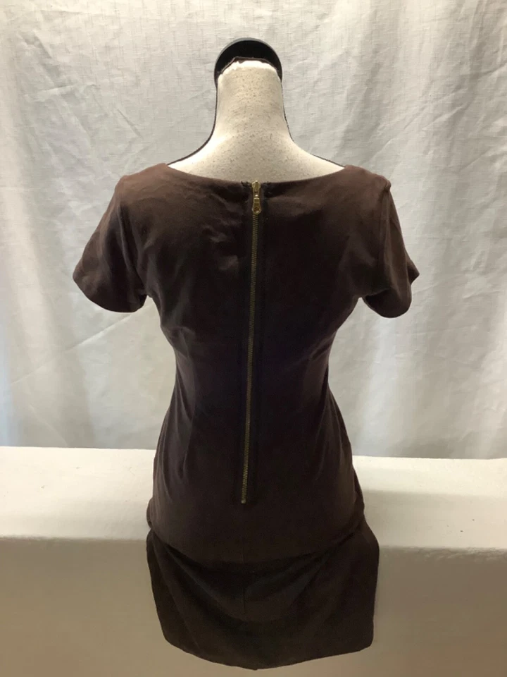 Muse Brown Short Sleeve Body Con Dress size 4 - Image 2 of 4