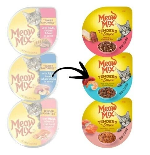 Comida húmeda para gatos Meow Mix Tender Favorites, paquete de variedad tazas de 2,75 onzas (12 quilates) Foto 3 de 4