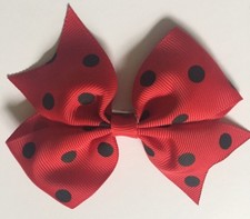 New Bow Custom Made Boutique Bow Red Black Polkadot