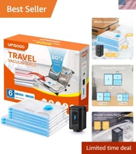 Travel Vacuum Bags Combo 6 Pack - Space Saver Vacuum Storage Bags for Clothin...