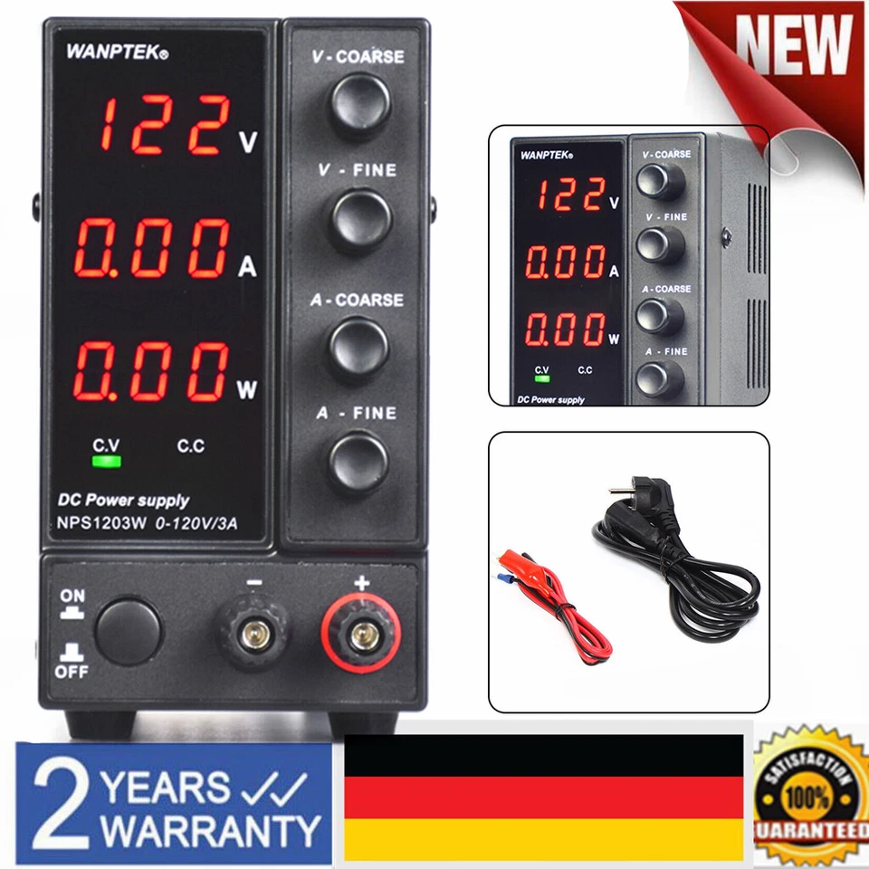 Bench Power Supply Variable0-120V 0-3A DC Power Supply Regulated for Lab 360W - Bild 3 von 4